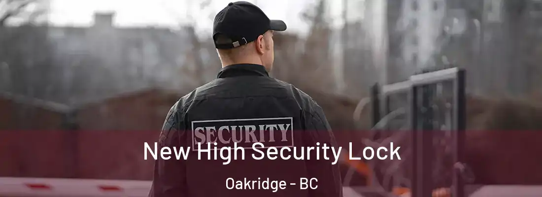  New High Security Lock Oakridge - BC